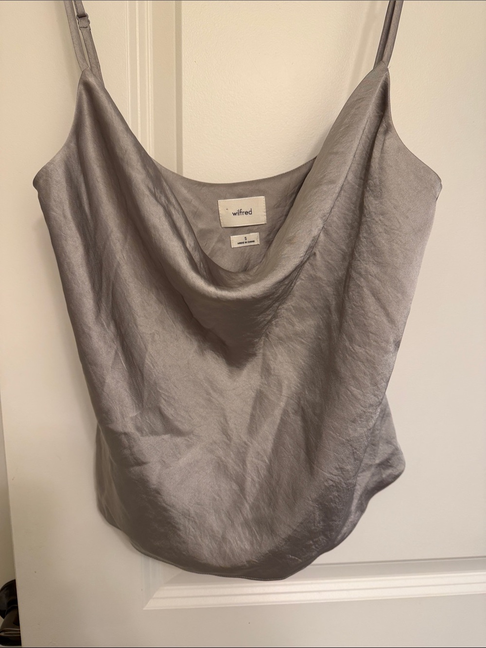 Wilfred Silver Satin Cowl Camisole